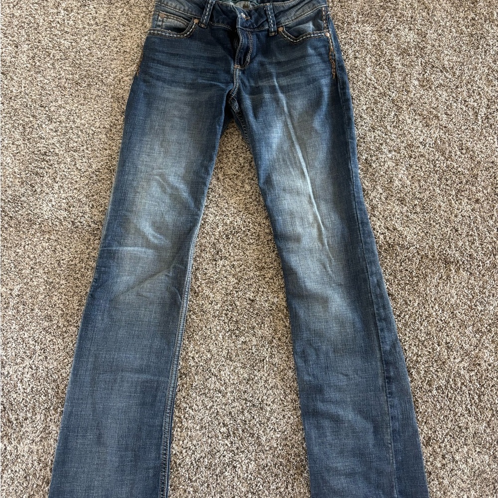 Wrangler Boot Cut Medium Indigo Jeans with Natural Fade